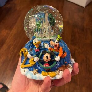 Disney Snow Globe with Mickey, Donald, and Goofy 2000